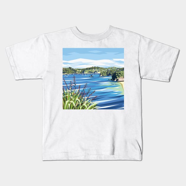 Halfmoon Bay, Stewart Island, New Zealand Kids T-Shirt by irajane